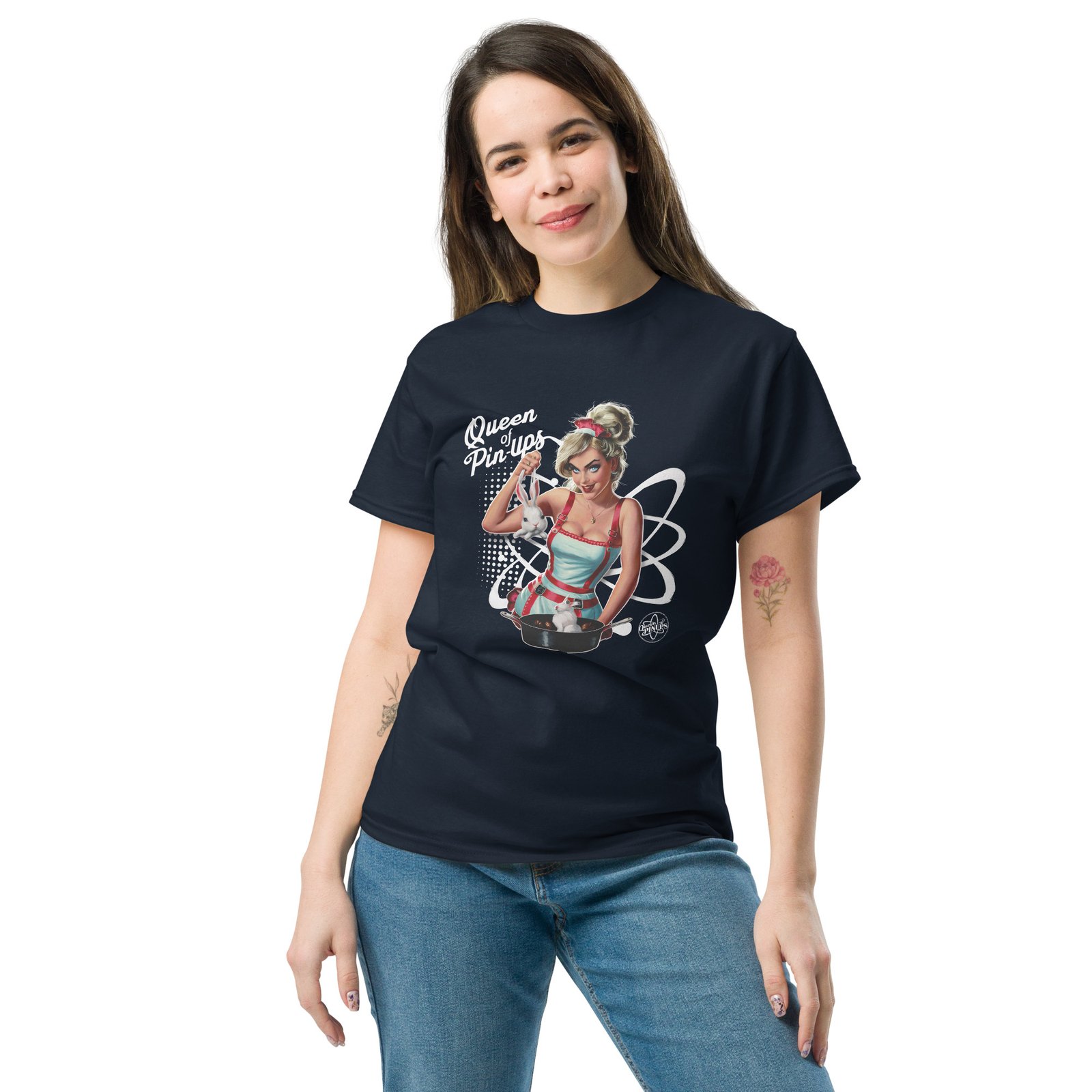 T-shirt Imprimé Pin-Up avec Lapins – Style Vintage et Original