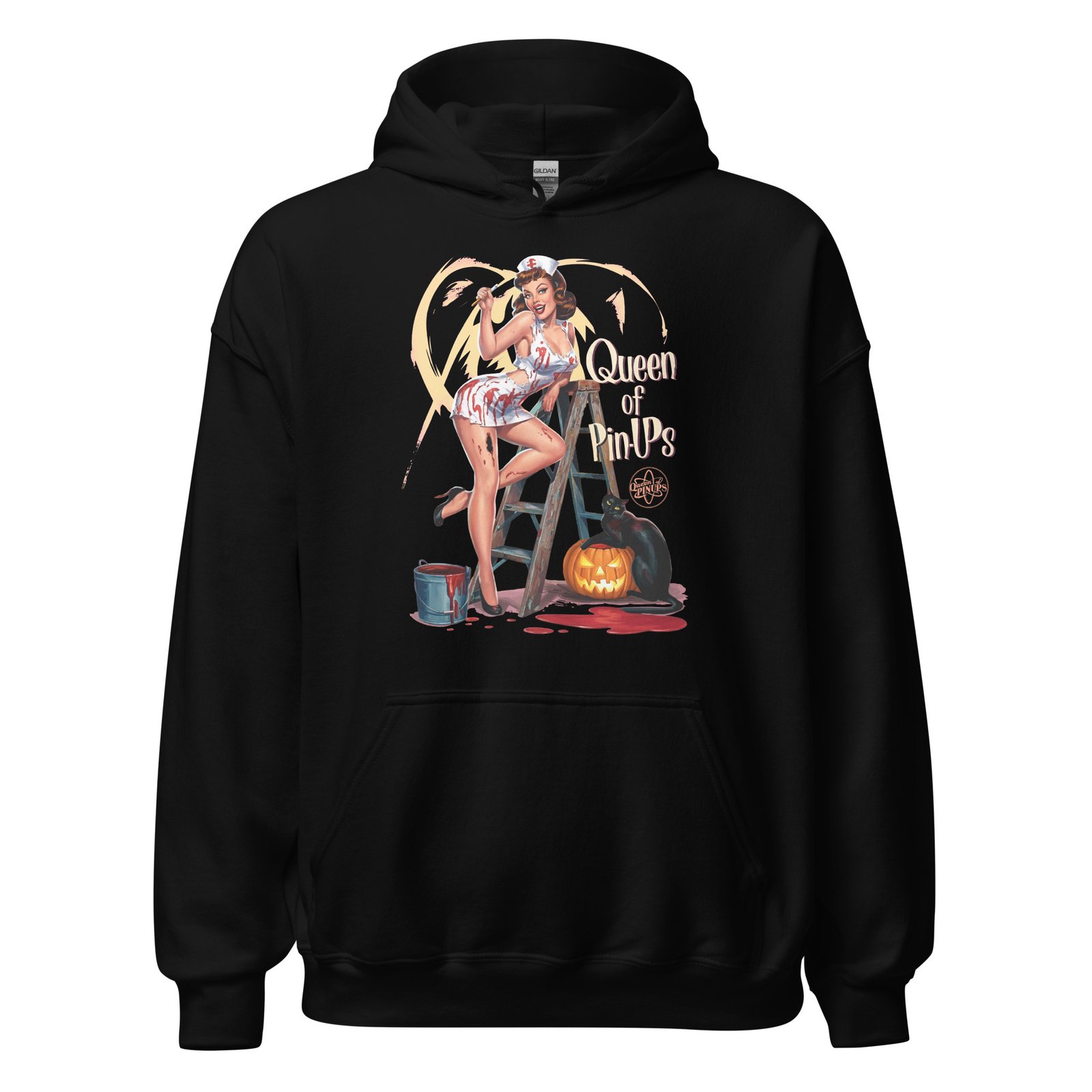 Bettie Page pin-up 4 Hoodie Pin-up Halloween et Citrouille