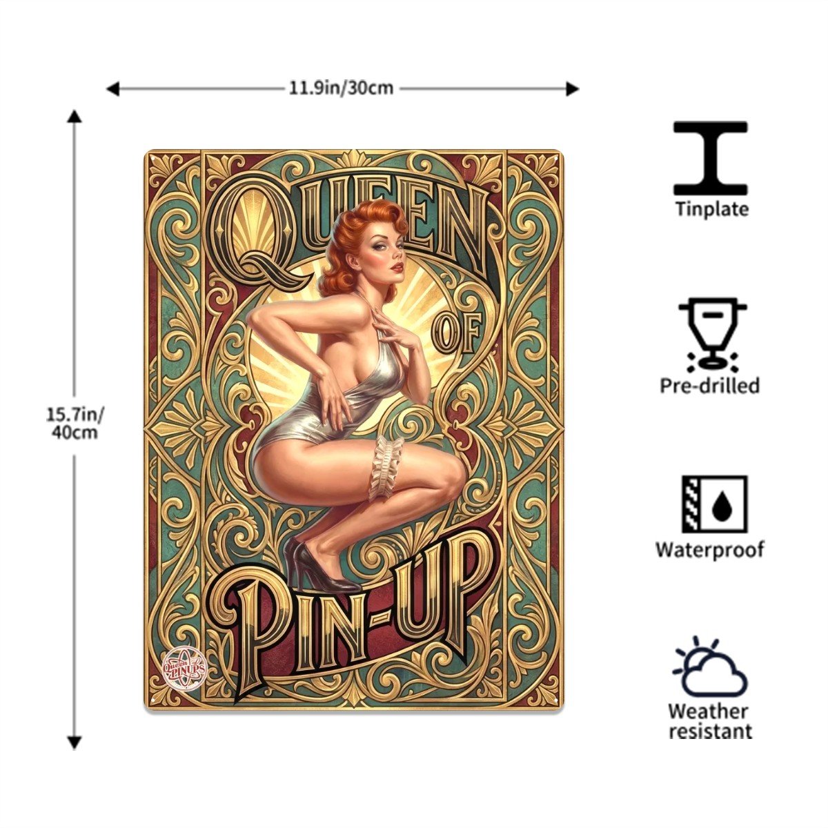 Plaque Métallique Pin-up Art Deco 5 Plaque Métallique Pin-up Art Deco – Image 5