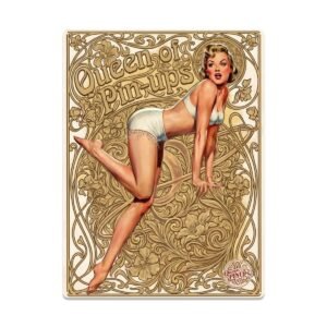 Plaque Métallique Art Nouveau Dorée – 30x40