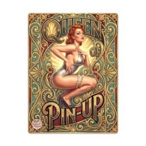Plaque Métallique Pin-up Art Deco